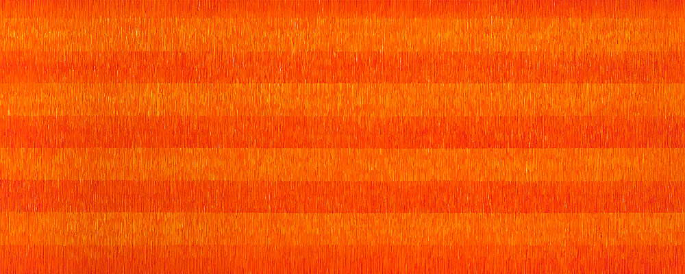 Nikola Dimitrov, FarbRaum RotOrangeGelb, 2014, Pigmente, Bindemittel, Lösungsmittel auf Leinwand, 120 x 300 cm