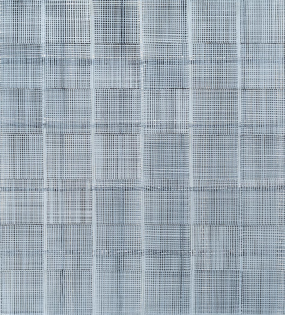 Nikola Dimitrov, Komposition V, 2016, Pigmente, Bindemittel, Lösungsmittel auf Leinwand, 105 x 95 cm
