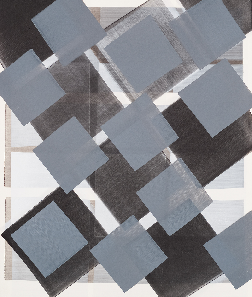Nikola Dimitrov, Fuge, 2016, Pigment, Bindemittel, Lösungsmittel auf Bütten, je 105,5 x 89 cm