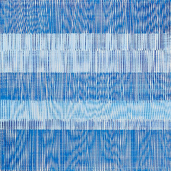 Nikola Dimitrov, FarbRaum Blau, 2014, Pigmente, Bindemittel, Lösungsmittel auf Leinwand, 50 x 50 cm