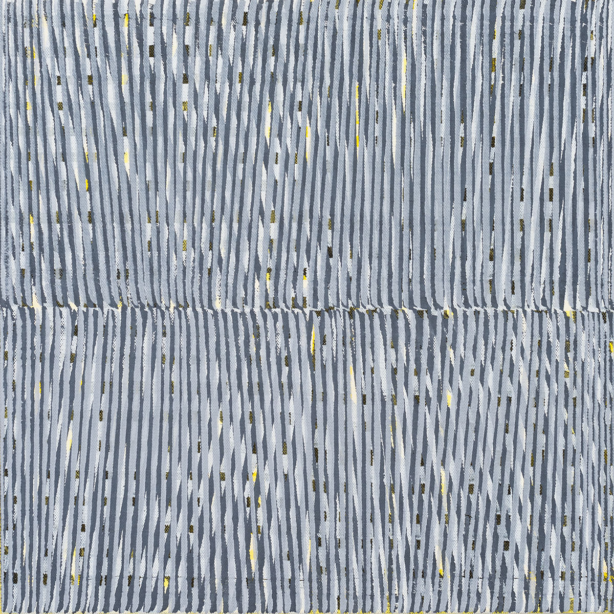 Nikola Dimitrov, Kleine Komposition GrauGelb, 2017, Pigmente, Bindemittel auf Leinwand, 40 × 40 cm