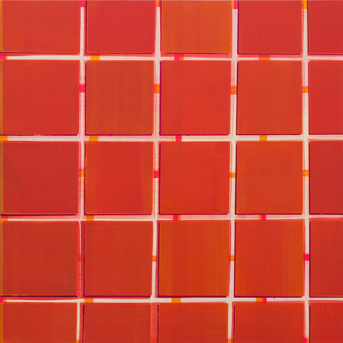 Nikola Dimitrov, Komposition Fuge, 2017, Pigmente, Bindemittel auf Leinwand, 90 × 90 cm