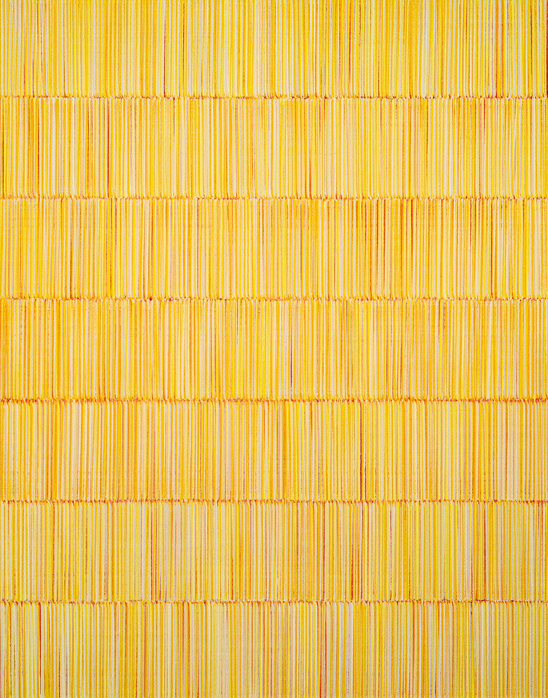 Nikola Dimitrov, Farbraum OrangeGelb II, 2019, Pigmente, Bindemittel auf Leinwand, 140 × 110 cm