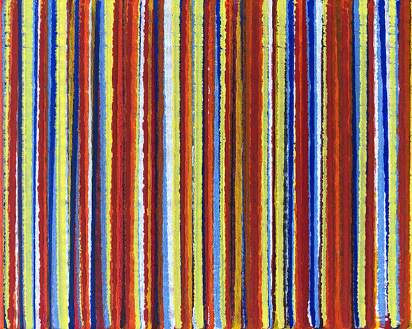Nikola Dimitrov, Farblinien II, 2019, Pigmente, Bindemittel auf Leinwand, 20 x 25 cm