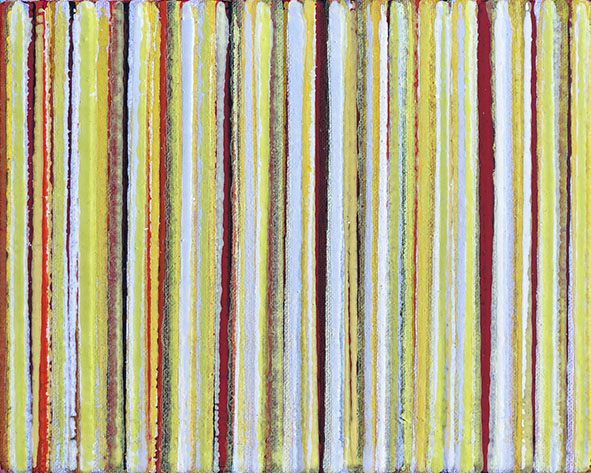 Nikola Dimitrov, Farblinien IV, 2019, Pigmente, Bindemittel auf Leinwand, 20 x 25 cm