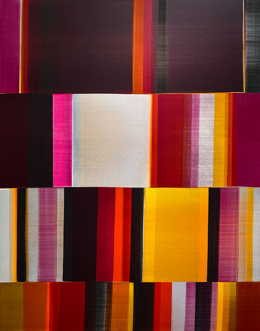 Nikola Dimitrov, KlangRaum I, 2020, Pgmente, Bindemittel auf Leinwand, 140 x 110 cm
