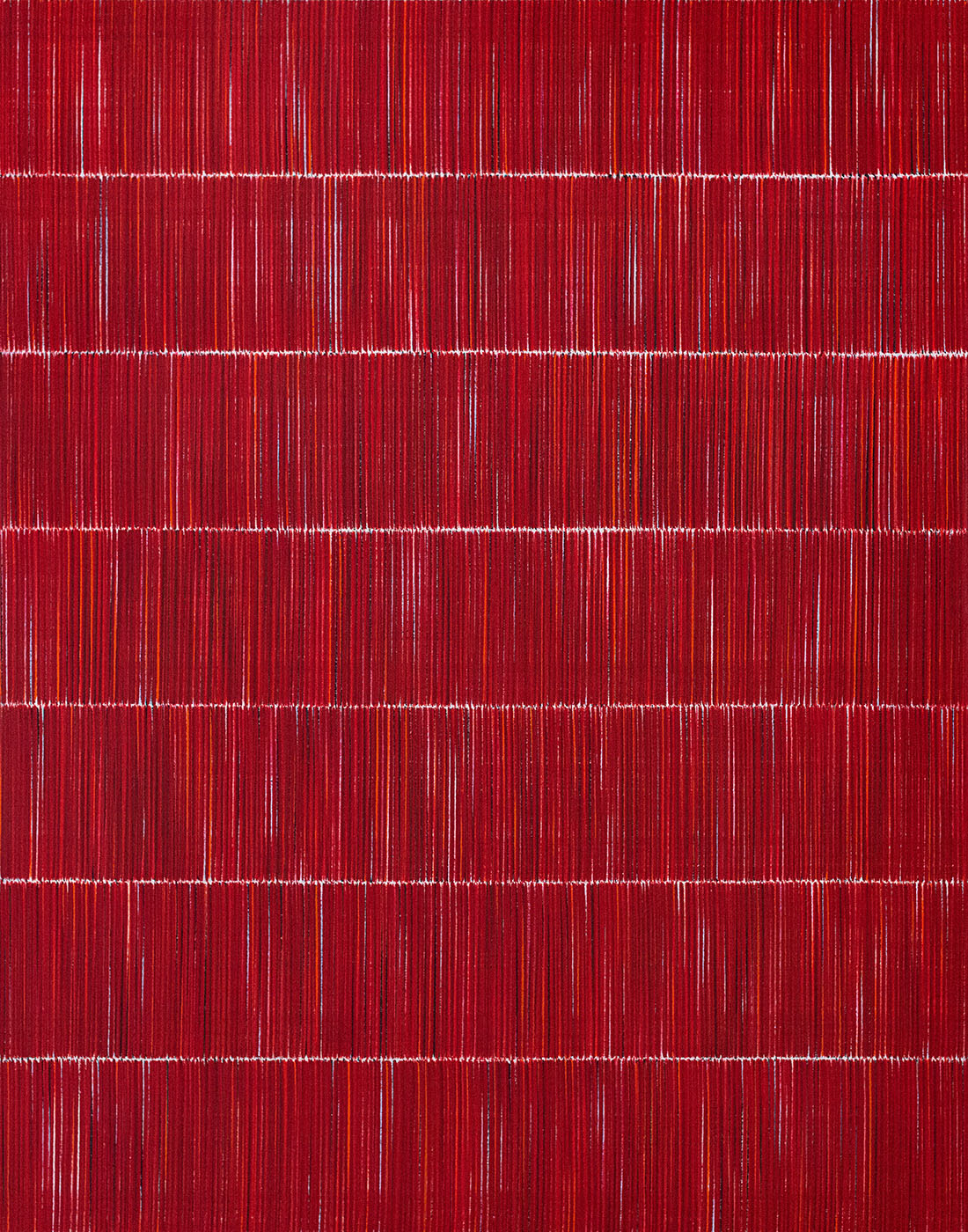 Nikola Dimitrov, KlangRaumRot IV, 2020, Pigmente, Bindemittel auf Leinwand, 140 x 110 cm