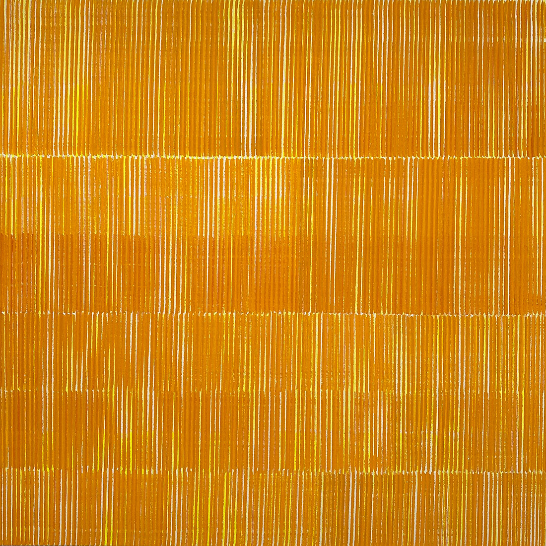 Nikola Dimitrov, FarbKlang gelb I, 2021, Pigmente, Bindemittel auf Leinwand, 70 × 70 cm
