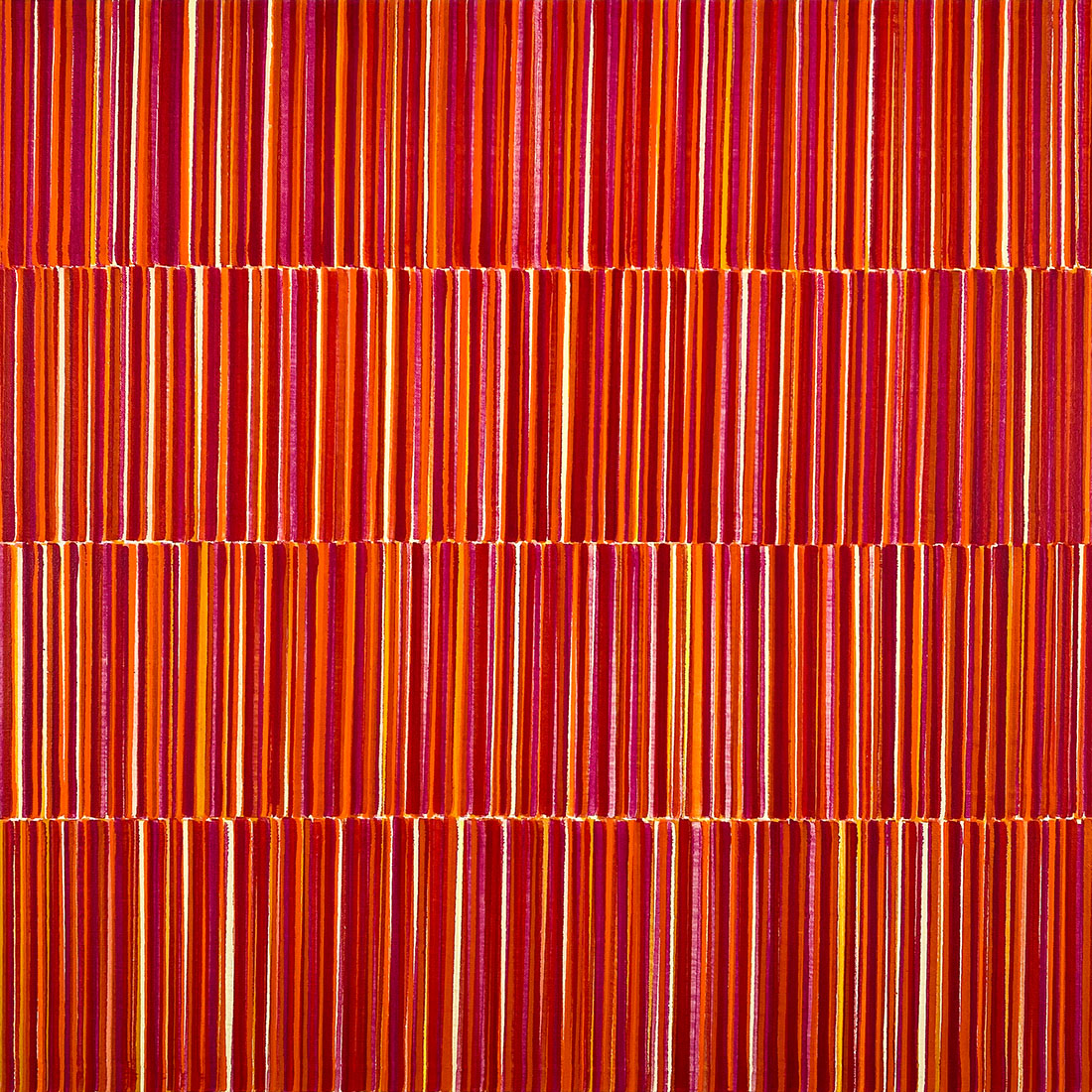 Nikola Dimitrov, FarbKlang Rot I, 2021, Pigmente, Bindemittel auf Leinwand, 80 × 80 cm