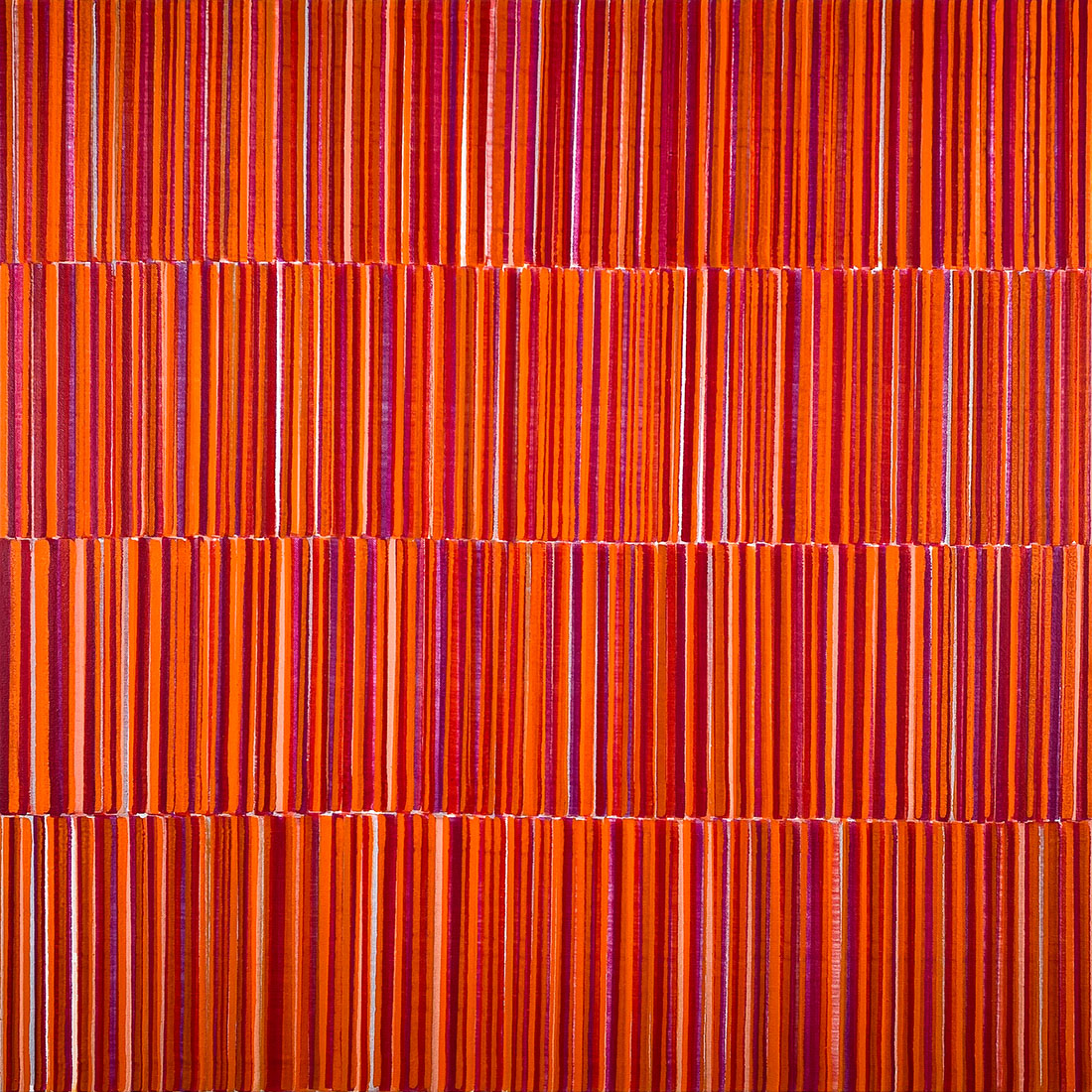 Nikola Dimitrov, FarbKlang Rot II, 2021, Pigmente, Bindemittel auf Leinwand, 80 × 80 cm