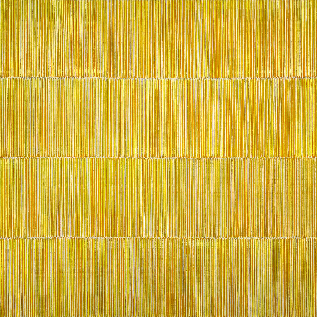 Nikola Dimitrov, FarbKlang Gelb A, 2021, Pigmente, Bindemittel auf Leinwand, 80 × 80 cm