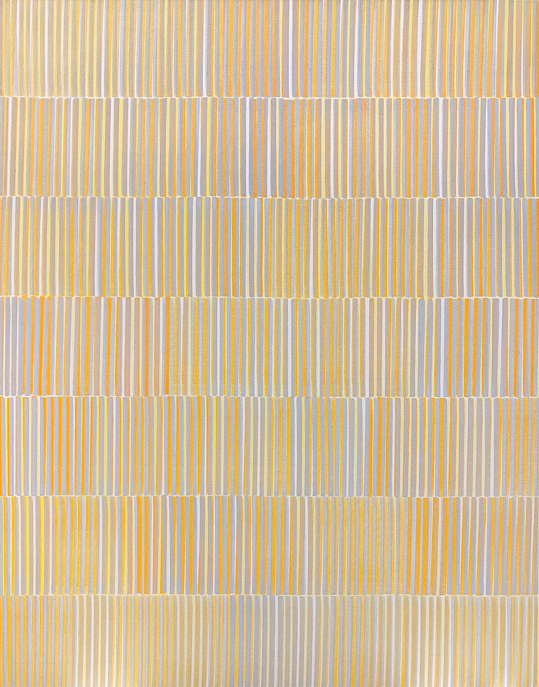 Nikola Dimitrov,Gelb im Rhythmus I, 2022, Pigmente, Bindemittel auf Leinwand, 140 × 110 cm