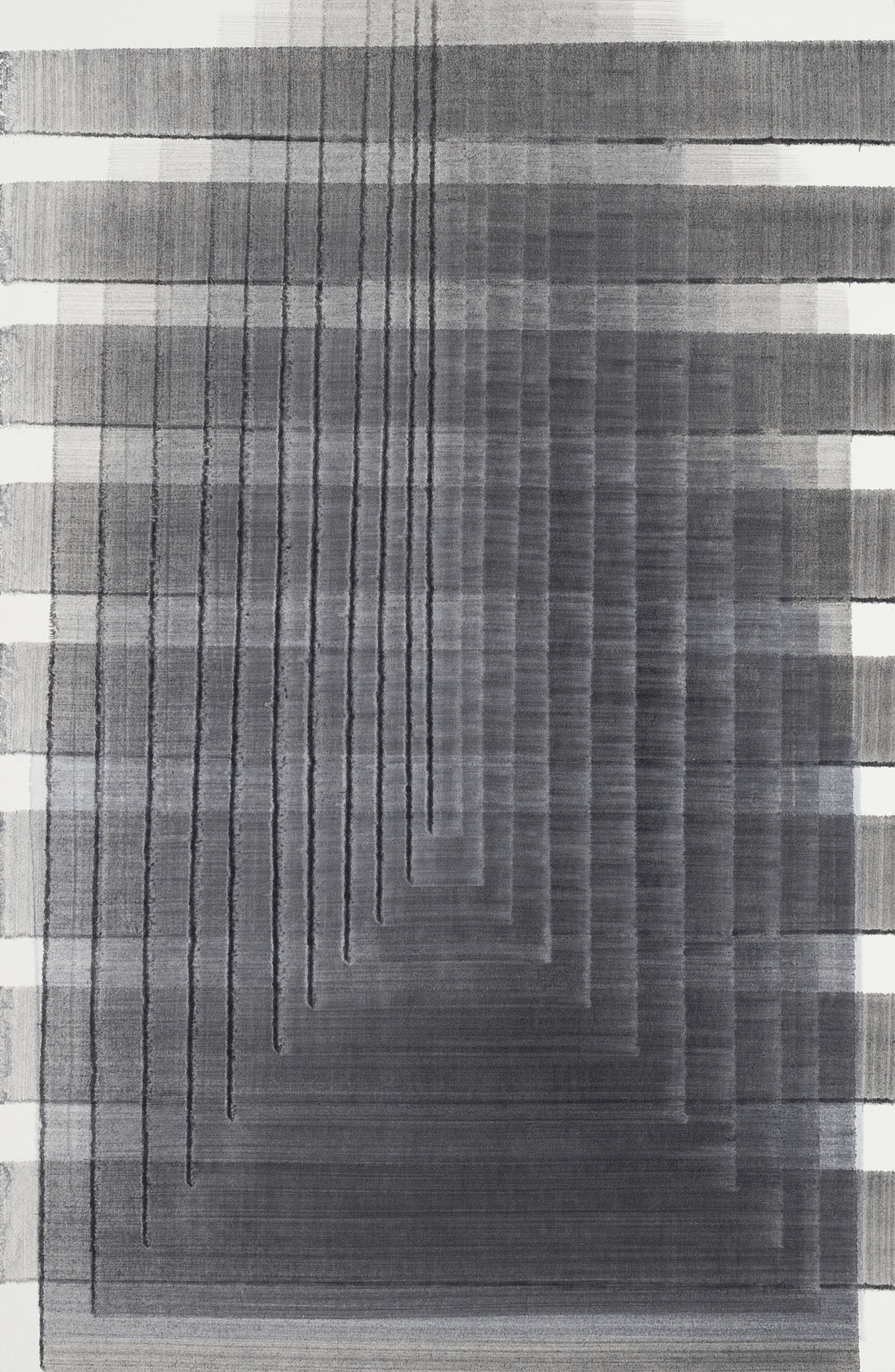 Nikola Dimitrov, Kleine Komposition I, 2023, Pigmente, Bindemittel auf Bütten, 46 × 30 cm