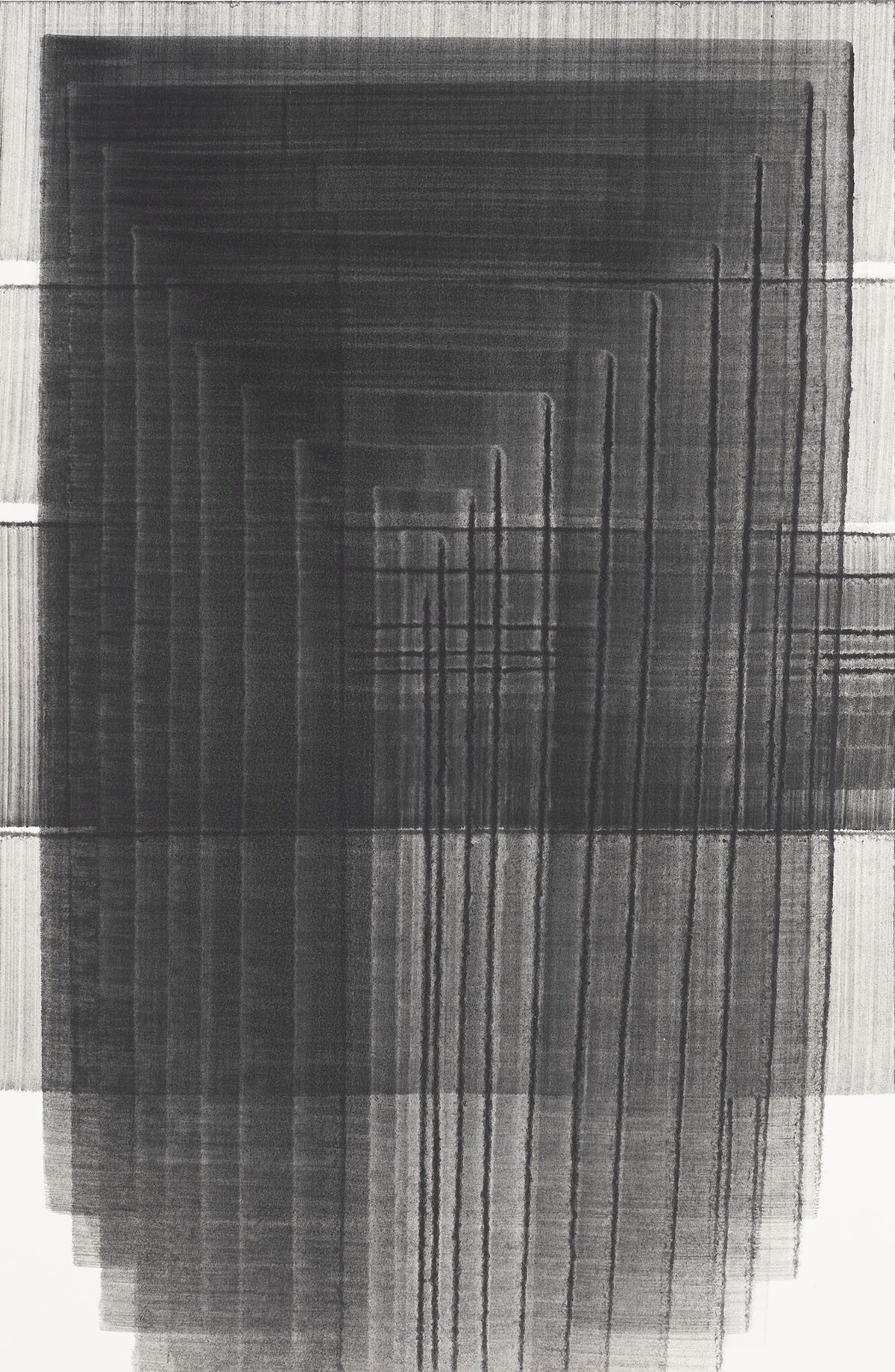 Nikola Dimitrov, Kleine Komposition II, 2023, Pigmente, Bindemittel auf Bütten, 46 × 30 cm