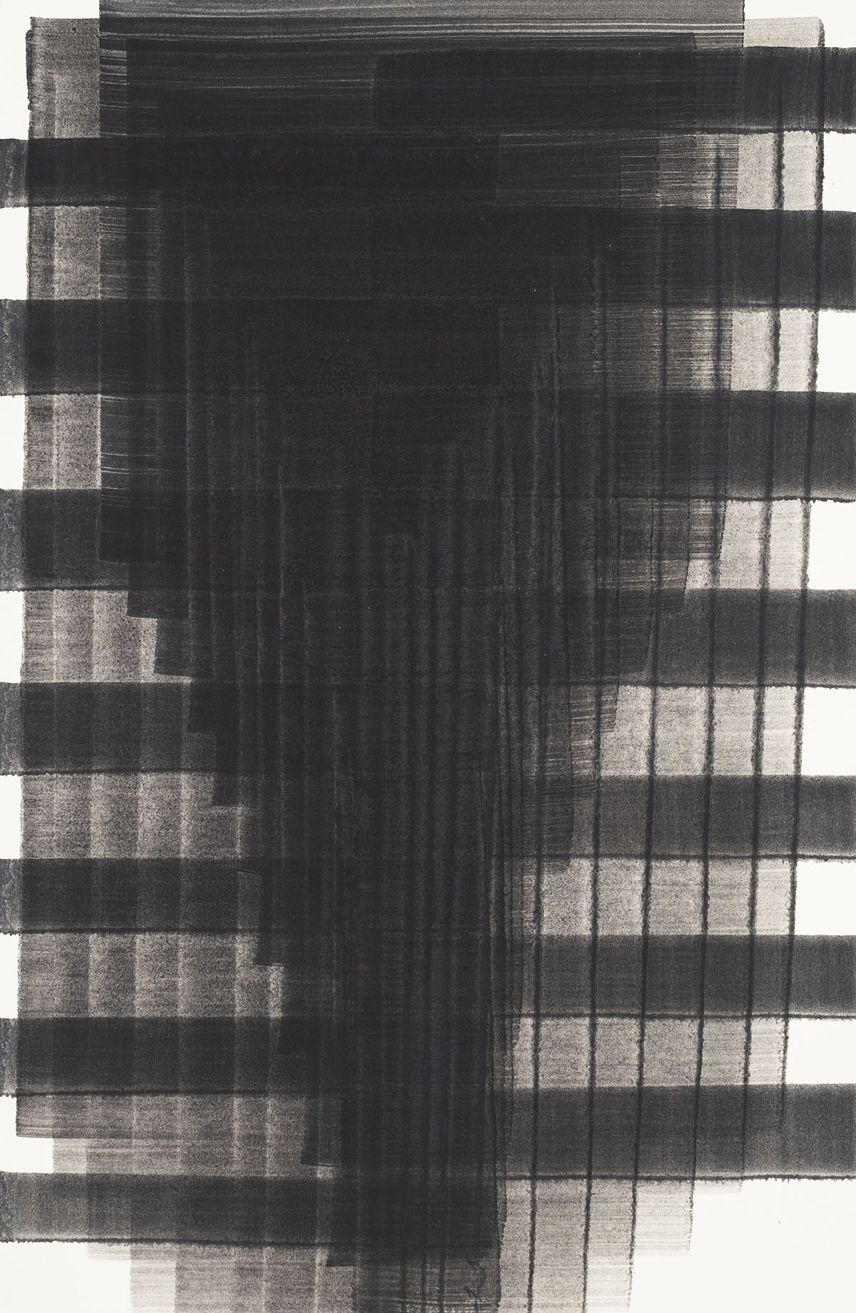Nikola Dimitrov, Kleine Komposition III, 2023, Pigmente, Bindemittel auf Bütten, 46 × 30 cm