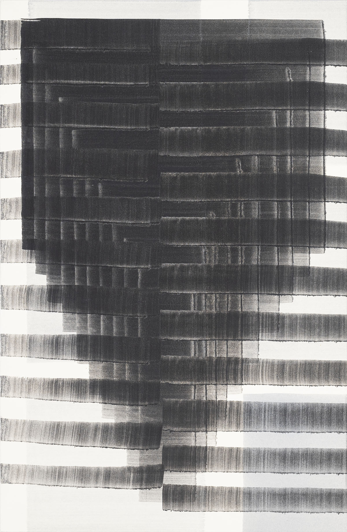 Nikola Dimitrov, Kleine Komposition VI, 2023, Pigmente, Bindemittel auf Bütten, 46 × 30 cm