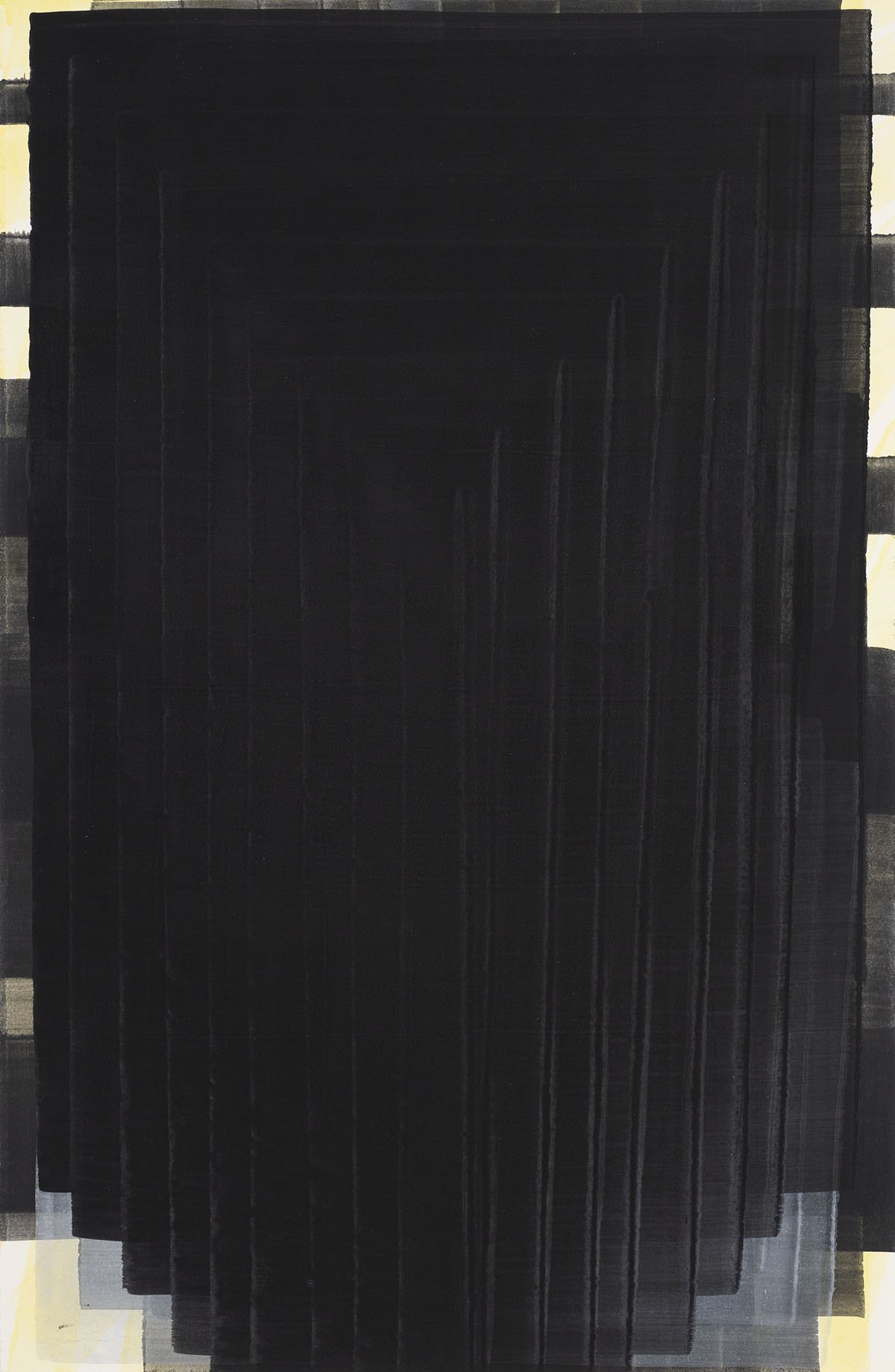 Nikola Dimitrov, Kleine Komposition IX, 2023, Pigmente, Bindemittel auf Bütten, 46 × 30 cm