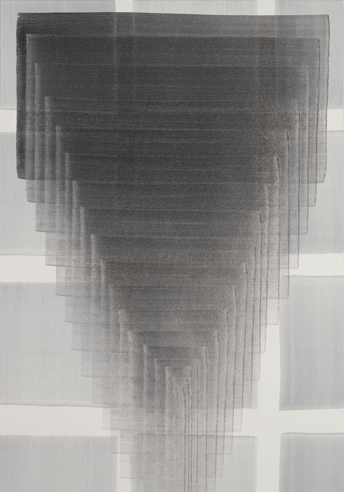 Nikola Dimitrov, Zoom IX, 2023, Pigmente, Bindemittel auf Bütten, 59,4 × 42 cm