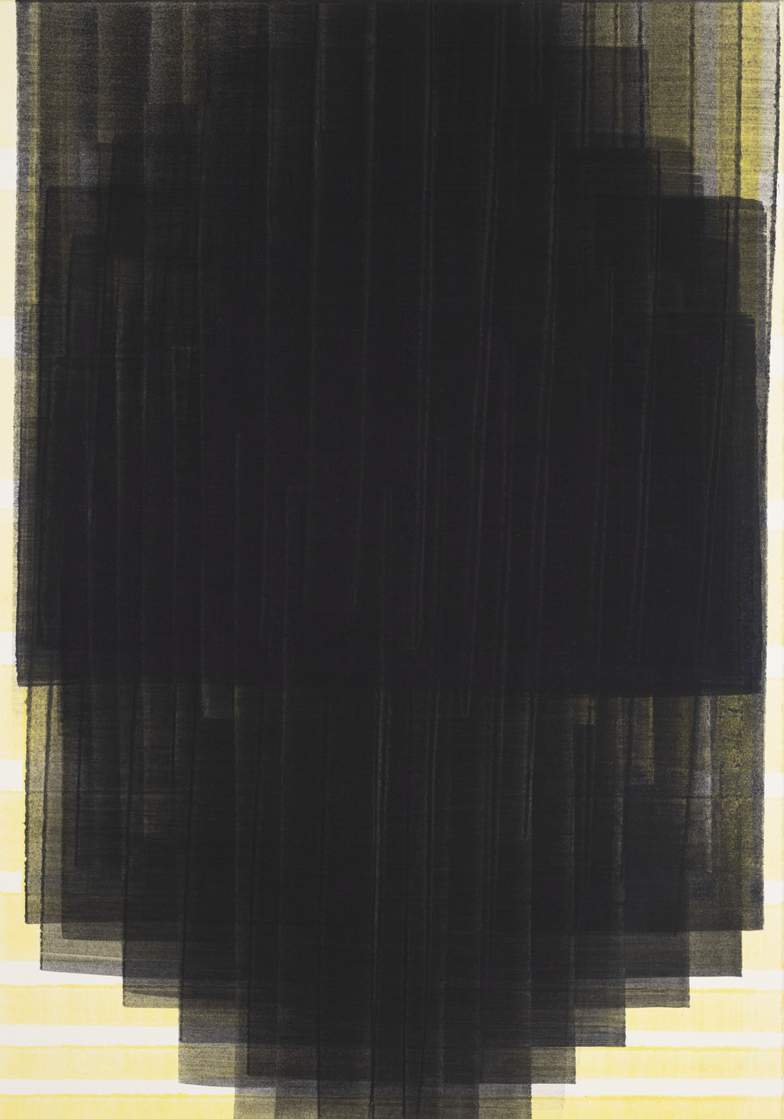 Nikola Dimitrov, Zoom IX, 2023, Pigmente, Bindemittel auf Bütten, 59,4 × 42 cm