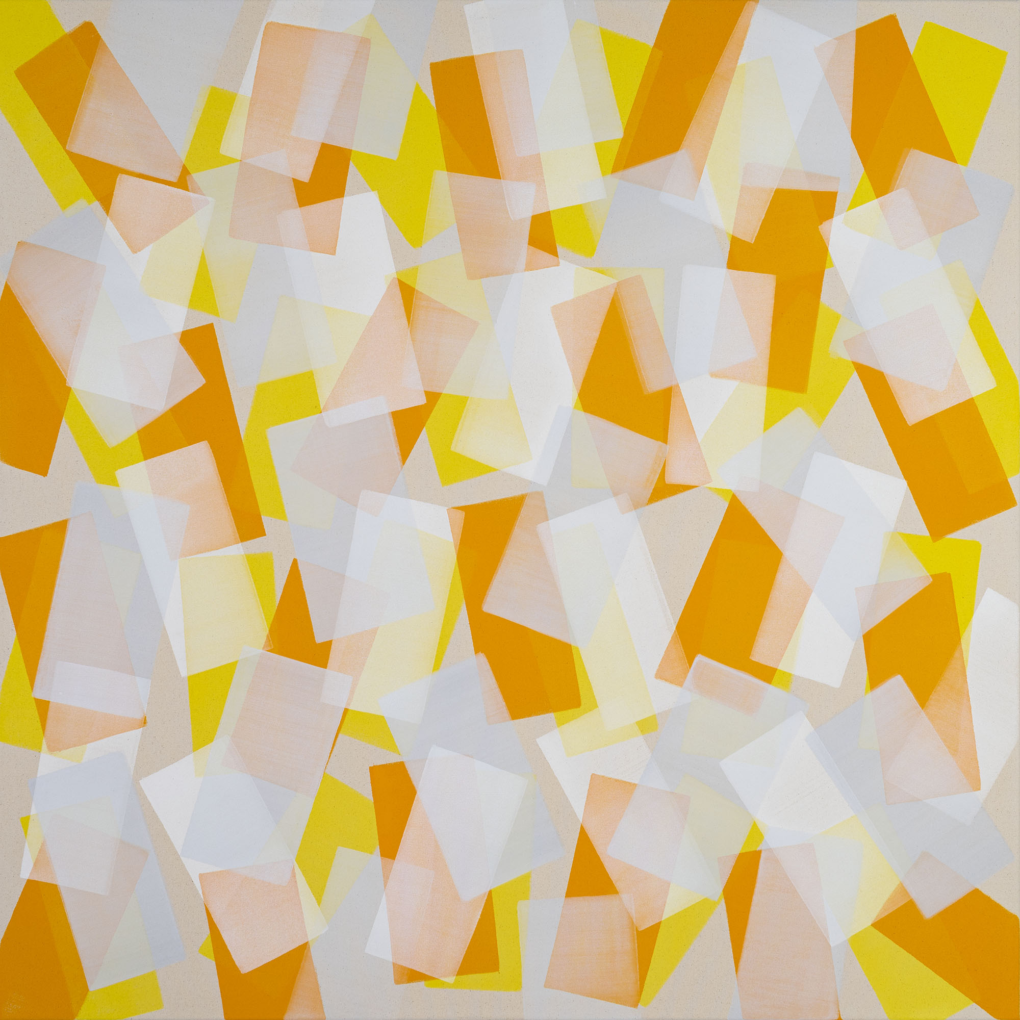 Nikola Dimitrov, KlangRaum Gelb, 2024, Pigmente, Bindemittel auf Leinwand, 140 x 140 cm