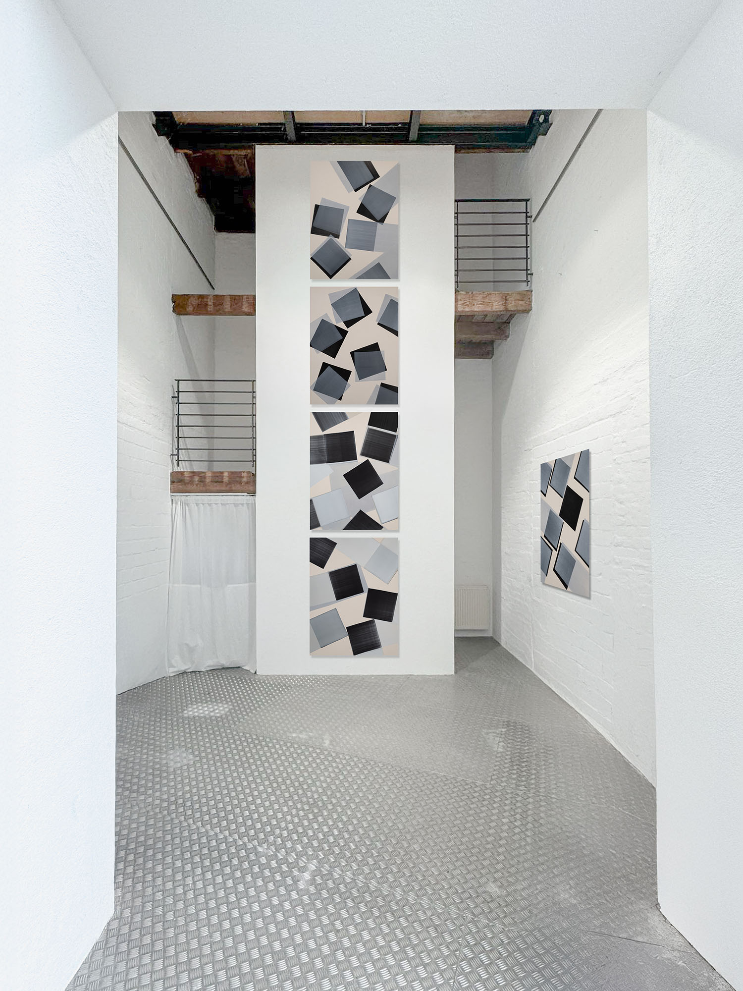 Nikola Dimitrov, Fuge I-V, 2023, Pigmente, Bindemittel auf Leinwand