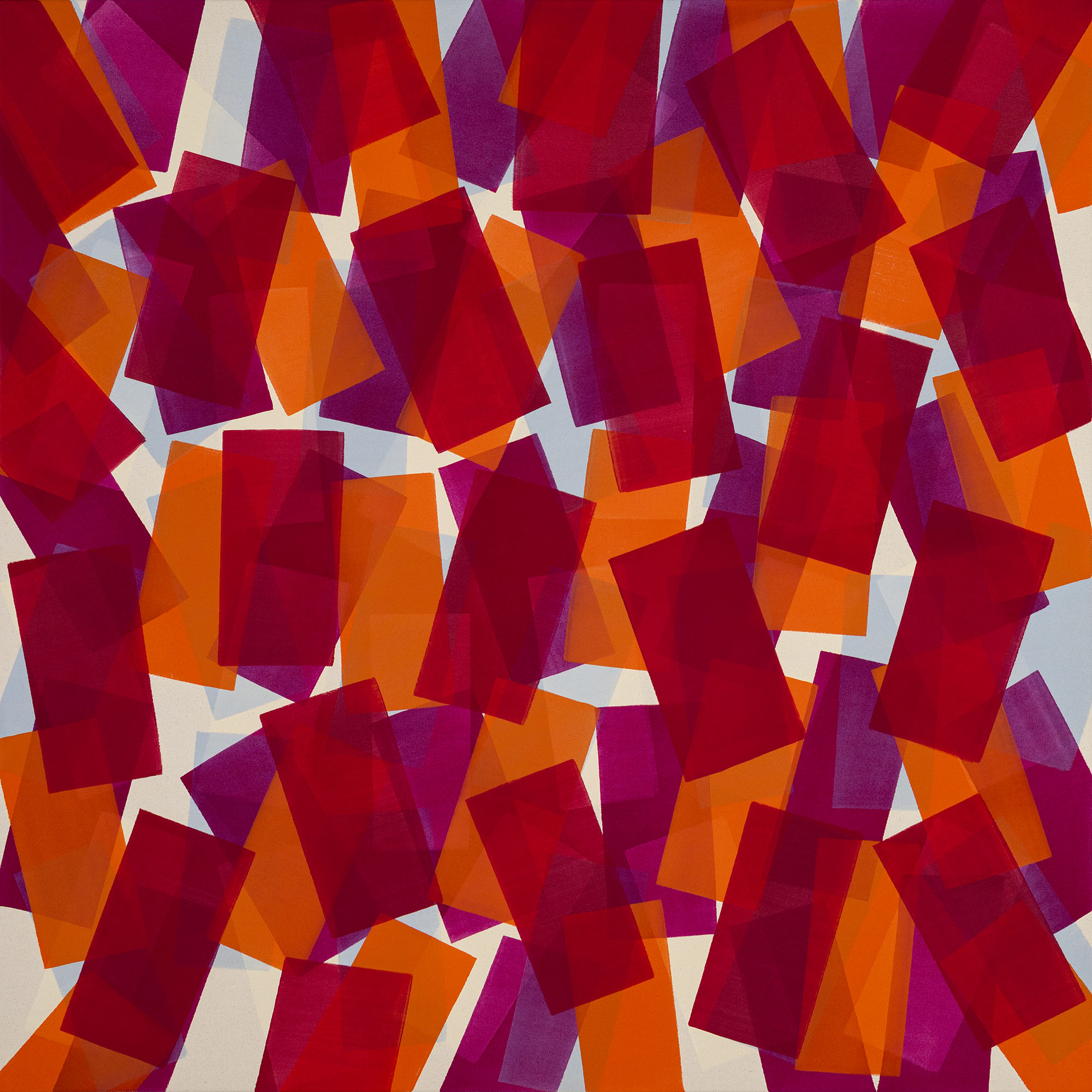 Nikola Dimitrov, KlangRaum Rot, 2024, Pigmente, Bindemittel auf Leinwand, 140 x 140 cm Nikola Dimitrov, KlangRaum Rot, 2024, Pigmente, Bindemittel auf Leinwand, 140 x 140 cm