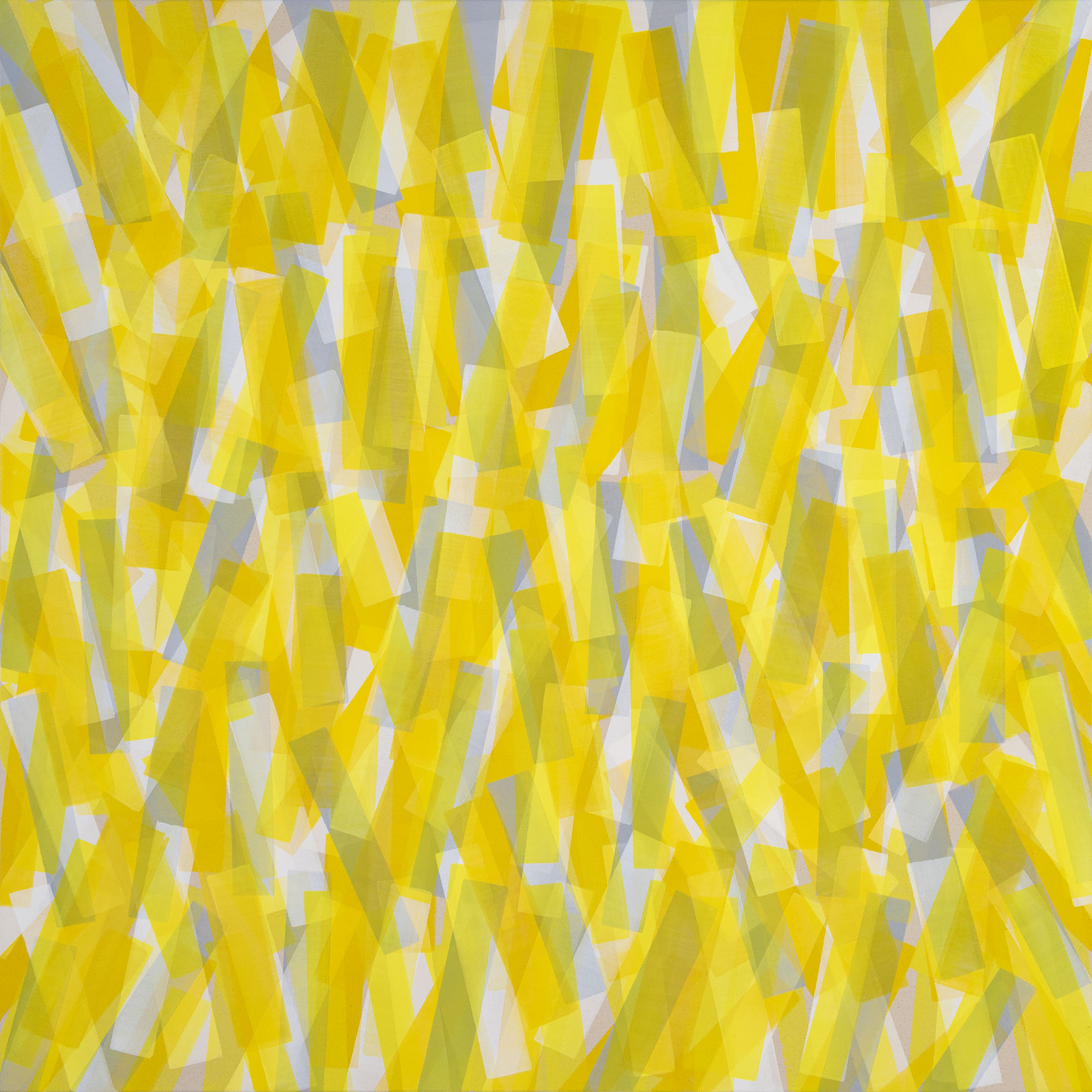 Nikola Dimitrov, Gelber KlangRaum II, 2024, Pigmente, Bindemittel auf Leinwand, 140 x 140 cm Nikola Dimitrov, Gelber KlangRaum II, 2024, Pigmente, Bindemittel auf Leinwand, 140 x 140 cm