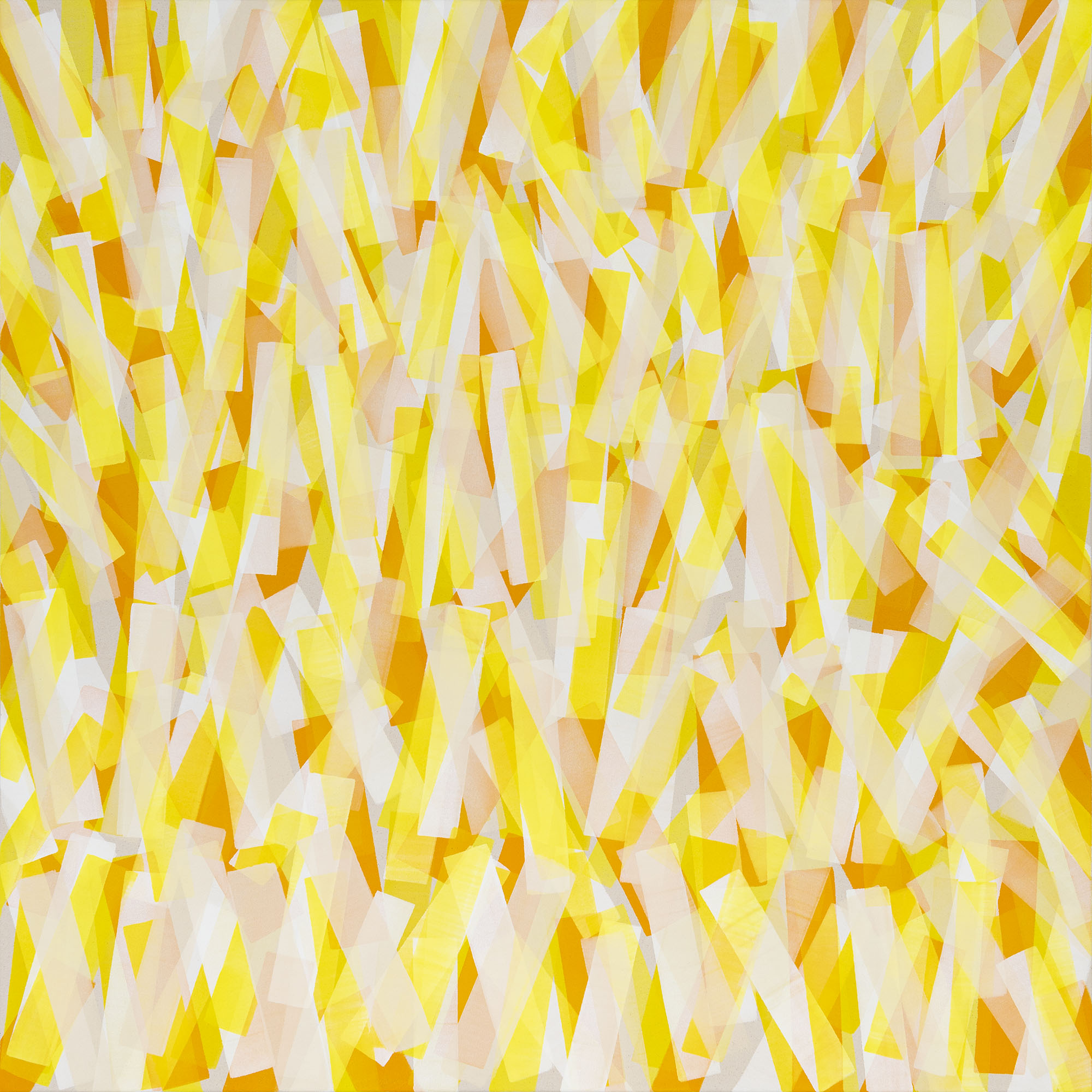 Nikola Dimitrov, Gelber KlangRaum, 2024, Pigmente, Bindemittel auf Leinwand, 140 x 140 cm Nikola Dimitrov, Gelber KlangRaum, 2024, Pigmente, Bindemittel auf Leinwand, 140 x 140 cm